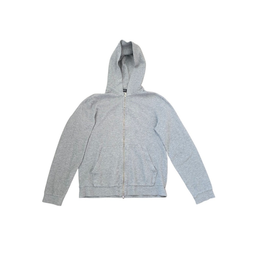 Theory Gray Everyday Minimalist Smart Casual Cotton Full Zip Up Hoodie sz M